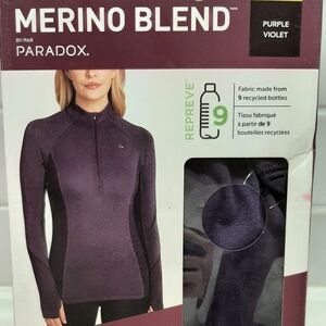 1/4 Zip Merino Blend Base Layer Top - Women's Medium
